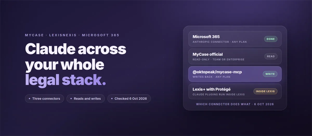 Running Claude across MyCase, LexisNexis and Microsoft 365 at a mid-size firm