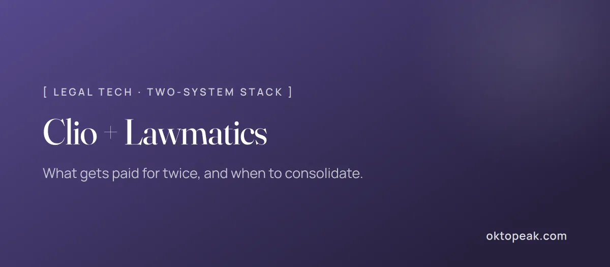 Clio + Lawmatics: What the Two-System Stack Really Costs, and When to Consolidate