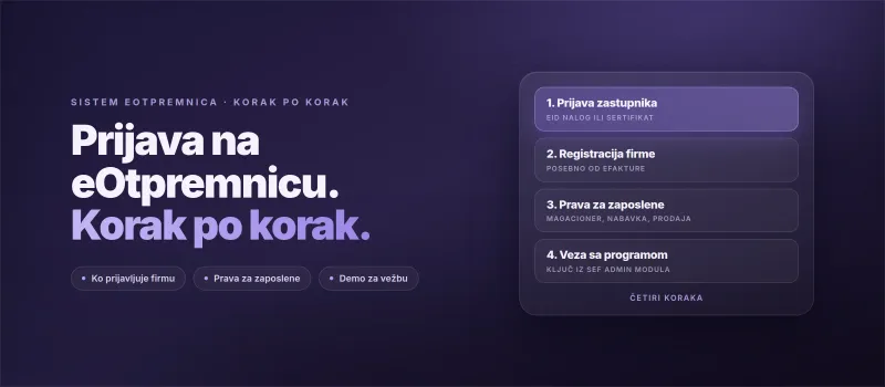 Prijava na sistem eOtpremnica: registracija firme korak po korak